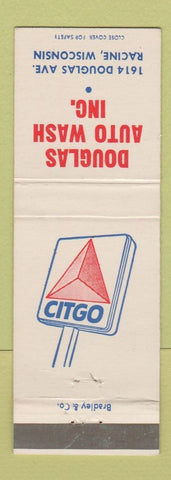 Matchbook Cover - Citgo oil gas Douglas Car Wash Racine WI