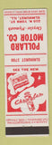 Matchbook Cover - Pollard Motors Elmhurst IL Plymouth Chrysler