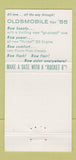 Matchbook Cover - 1955 Oldsmobile Union Motors Lewisburg PA 30 Strike