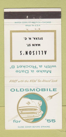 Matchbook Cover - 1955 Oldsmobile Allison's Sylva NC 30 Strike