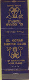 Matchbook Cover - Shriners Boise ID El Korah Temple