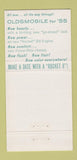 Matchbook Cover - 1955 Oldsmobile Zimmerman Salem OH 30 Strike