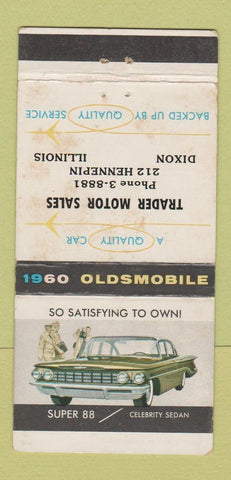 Matchbook Cover - 1960 Oldsmobile Trader Motors Dixon IL WEAR 30 Strike