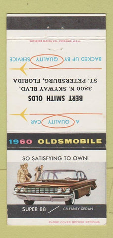 Matchbook Cover - 1960 Oldsmobile Bert Smith St Petersburg FL 30 Strike