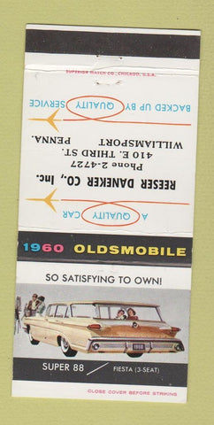 Matchbook Cover - 1960 Oldsmobile Reeser Daneker Williamsport PA 30 Strike