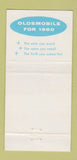 Matchbook Cover - 1960 Oldsmobile Reeser Daneker Williamsport PA 30 Strike