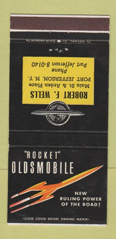 Matchbook Cover - Oldsmobile Rocket Robert Wells Port Jefferson NY 30 Strike