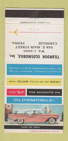 Matchbook Cover - 1957 Oldsmobile Tilbrook Carnegie PA 30 Strike