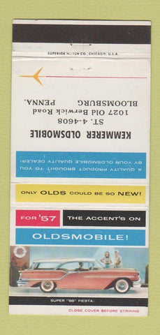 Matchbook Cover - 1957 Oldsmobile Kemmerer Bloomsburg PA 30 Strike