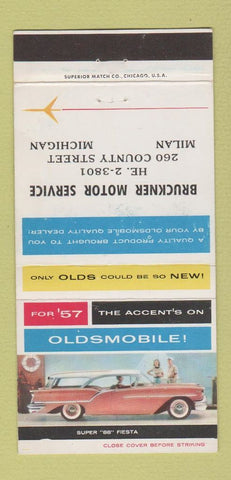 Matchbook Cover - 1957 Oldsmobile Bruckner Milam MI 30 Strike