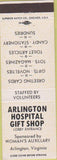 Matchbook Cover - Arlington Hospital Gift Shop VA white