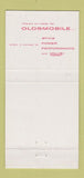Matchbook Cover - 1957 Oldsmobile Reeser Daneker Williamsport PA 30 Strike