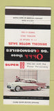 Matchbook Cover - 1956 Oldsmobile Driscoll Motors Bucyrus OH 30 Strike
