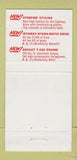Matchbook Cover - 1956 Oldsmobile Reeser Daneker Williamsport PA 30 Strike