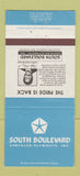 Matchbook Cover - South Boulevard Chrysler Plymouth Charlotte NC 30 Strike