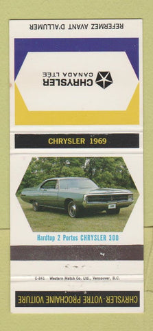 Matchbook Cover - Chrysler Canada 1969 Hardtop 300 30 Strike