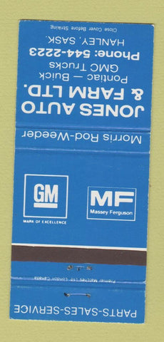 Matchbook Cover - GM Massey Ferguson Tractors Pontiac Buick Hanley SK 30 Strike