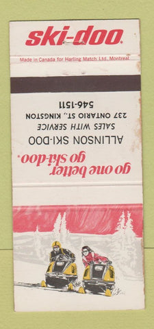 Matchbook Cover - Ski Doo Snowmobiles Allison Kingston ON WEAR 30 Strike