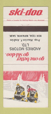 Matchbook Cover - Ski Doo Snowmobiles Andries Nipawin SK 30 Strike