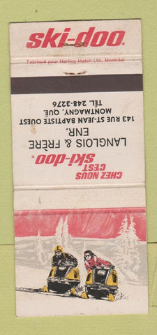 Matchbook Cover - Ski Doo Snowmobiles Langlois Frere Montmagny QC WEAR 30 Strike