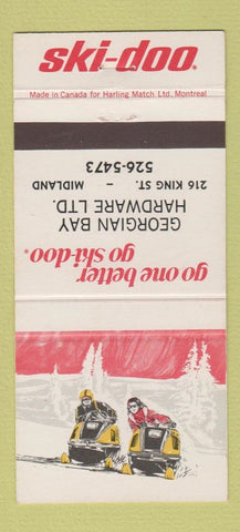 Matchbook Cover - Ski Doo Snowmobiles Georgian Bay Hardware Midland ON 30 Strike