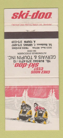 Matchbook Cover - Ski Doo Snowmobiles Gervais Toupin Trois Rivieres QC 30 Strike