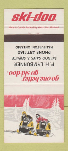 Matchbook Cover - Ski Doo Snowmobiles PH Lymburner Haliburton ON 30 Strike