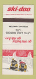 Matchbook Cover - Ski Doo Snowmobiles Lynn Lake Motors MB 30 Strike