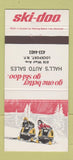Matchbook Cover - Ski Doo Snowmobiles Hall's Auto Sales Lockport NY 30 Strike