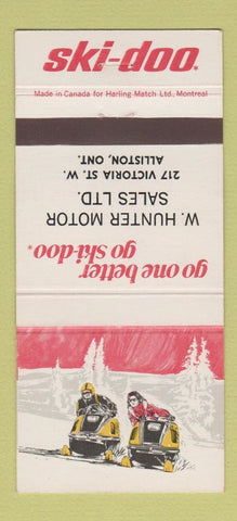 Matchbook Cover - Ski Doo Snowmobiles W Hunter Motors Alliston ON 30 Strike