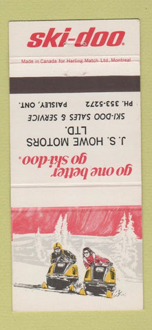 Matchbook Cover - Ski Doo Snowmobiles JS Howe Motors Paisley ON 30 Strike