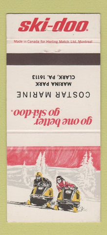 Matchbook Cover - Ski Doo Snowmobiles Costar Marine Clark PA 30 Strike