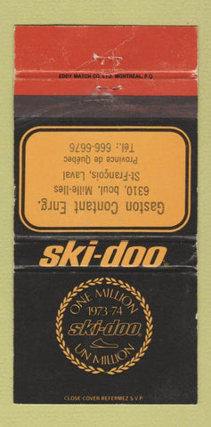 Matchbook Cover - Ski Doo Snowmobiles 1973 Laval QC WEAR 30 Strike
