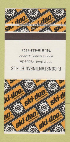 Matchbook Cover - Ski Doo Snowmobiles Mont Laurier QC 30 Strike