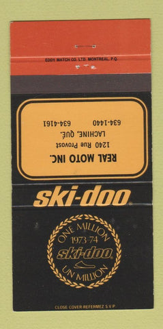 Matchbook Cover - Ski Doo Snowmobiles Real Moto Lachine QC 30 Strike