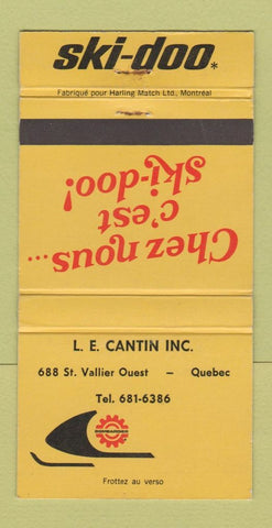 Matchbook Cover - Ski Doo Snowmobiles LE Cantin Quebec QC 30 Strike