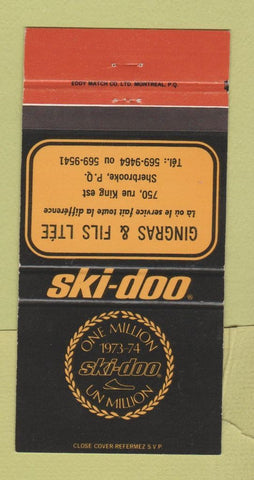 Matchbook Cover - Ski Doo Snowmobiles 1973 Sherbrooke QC 30 Strike