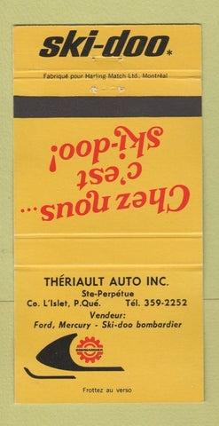 Matchbook Cover - Ski Doo Snowmobiles Theriault Auto Ste Perpetue QC 30 Strike