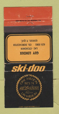Matchbook Cover - Ski Doo Snowmobiles Guy Lehoux Goriso QC 1973 WEAR 30 Strike