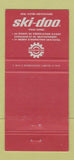 Matchbook Cover - Ski Doo Snowmobiles  Ville St Pascal QC 30 Strike