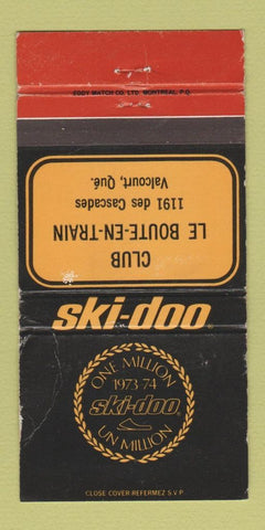 Matchbook Cover - Ski Doo Snowmobiles 1973 Valcourt QC WORN 30 Strike