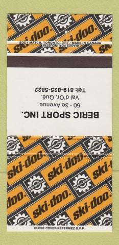 Matchbook Cover - Ski Doo Snowmobiles Beric Sport Val D'Or QC 30 Strike