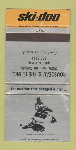 Matchbook Cover - Ski Doo Snowmobiles Quebec QC WORN 30 Strike