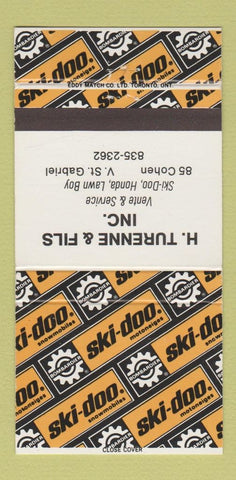 Matchbook Cover - Ski Doo Snowmobiles H Turenne St Gabriel QC 30 Strike