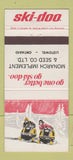Matchbook Cover - Ski Doo Snowmobiles Listowel ON Monarch Implement 30 Strike