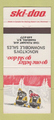 Matchbook Cover - Ski Doo Snowmobiles Hamburg NY Monckton 30 Strike