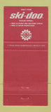 Matchbook Cover - Ski Doo Snowmobiles Hamburg NY Monckton 30 Strike