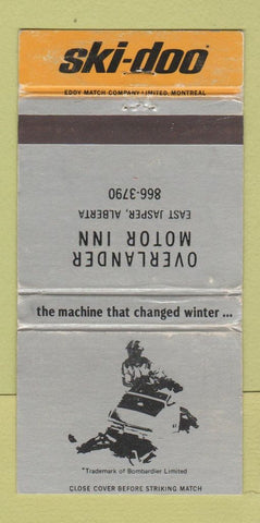 Matchbook Cover - Ski Doo Snowmobiles Overland Inn East Jasper AB WEAR 30 Strike