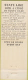 Matchbook Cover - State Line Casino Wendover NV green
