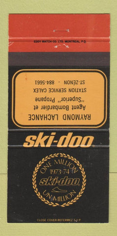 Matchbook Cover - Ski Doo Snowmobiles St Zenon QC 1973 30 Strike